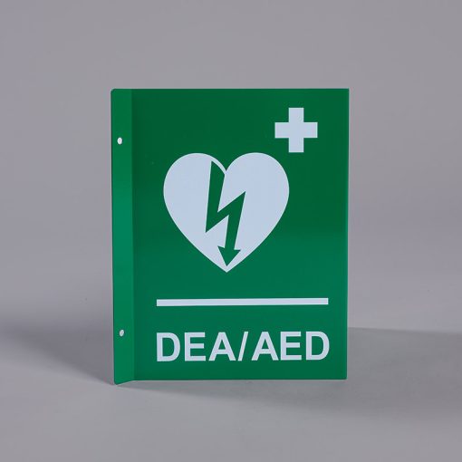 Enseigne murale métal 3D DEA-AED normes ILCOR 9″x11″x5″