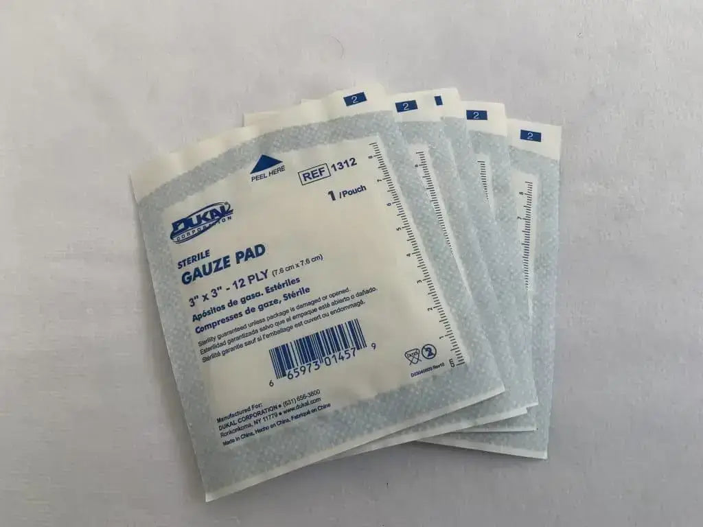 Compresses gaze stériles 12 plis 3x3po