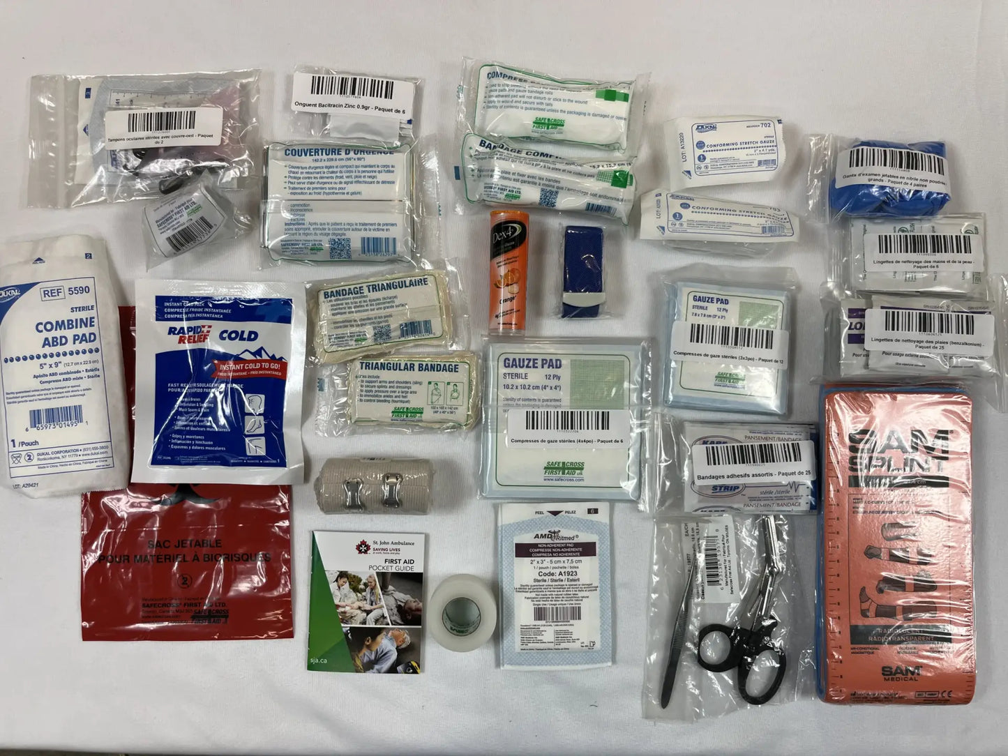 RÉGLEMENTÉE CNESST-CSA - Trousse de premiers soins TYPE 3 - 1 à 25 travailleurs, risques élevés