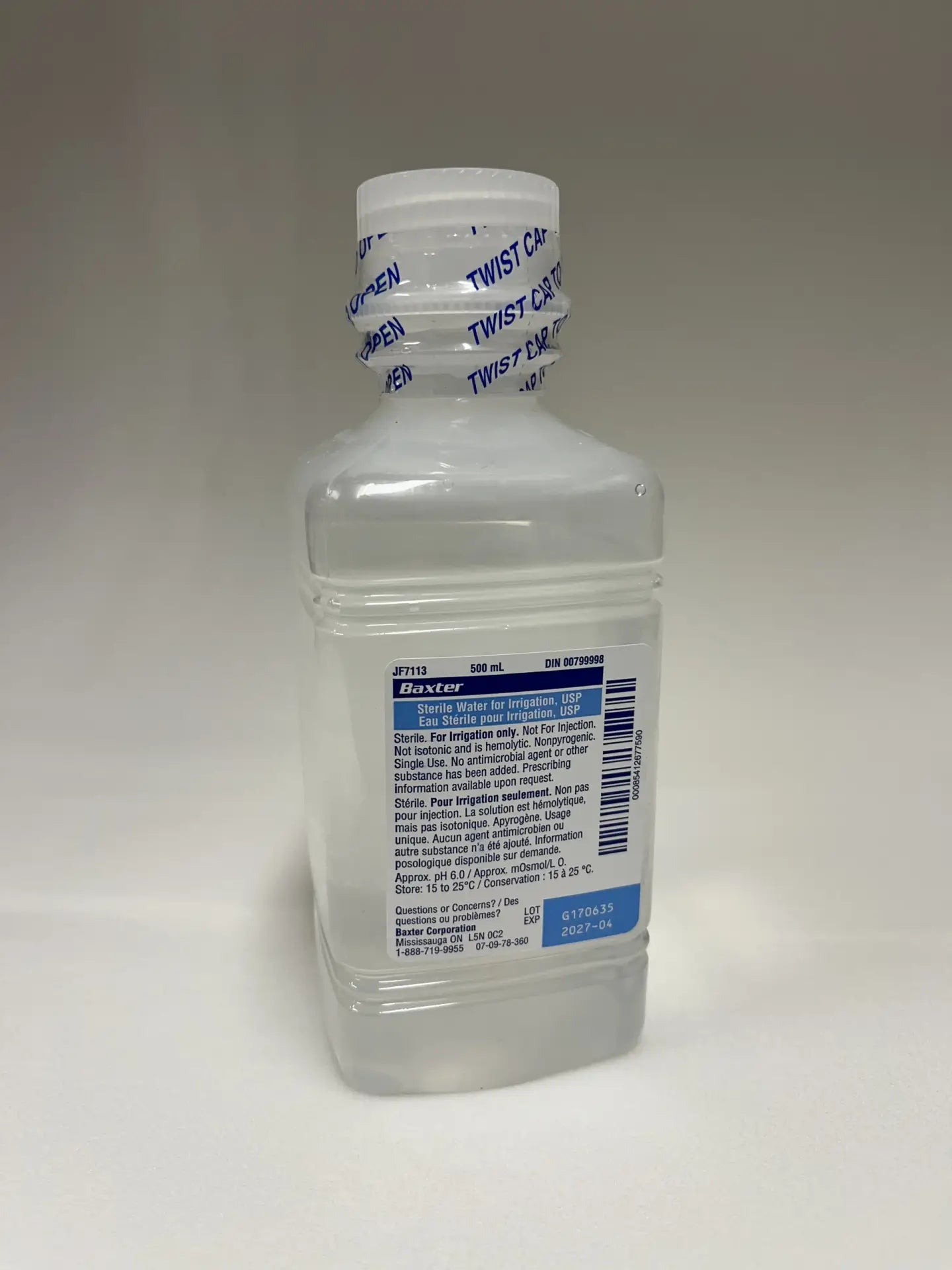 Bouteille d'eau stérile 500ml