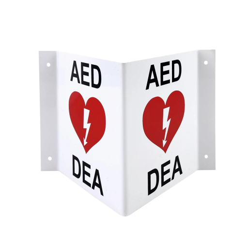 Enseigne murale blanche, 3D DEA, 7 x 5, bilingue, métal